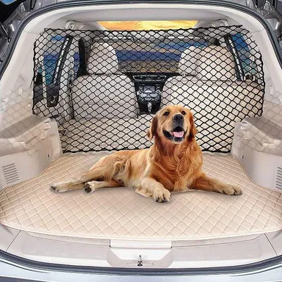 Produktbild von Famanu Hunde- und Auto-Netzbarriere, verstellbarer Schutz für den Kofferraum - 120 cm x 70 cm