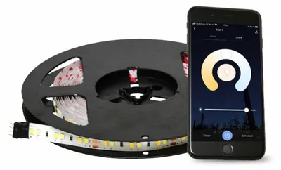 Zdjęcie produktu dla Zestaw taśm LED Ecolite z obsługą Wi-Fi, w tym pilotem, 120 diod SMD/m, 7,3 W/m, IP20, 3000–6000 K, DX-SMD2835-BI/5M/TUYA