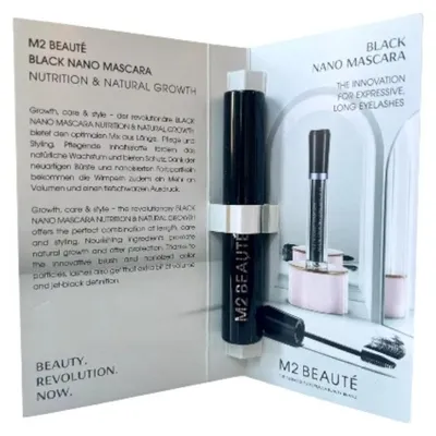 Immagine prodotto di M2 Beaute, mascara per ciglia nero, formula nutriente a livello nanoscopico, 1,5 ml. *Prodotto campione