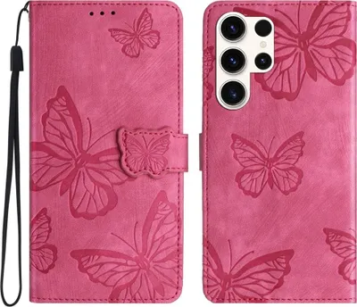 Produktbild von Samsung Galaxy S25 Ultra Hülle - Coverup Schmetterlinge Klapphülle - Rosa
