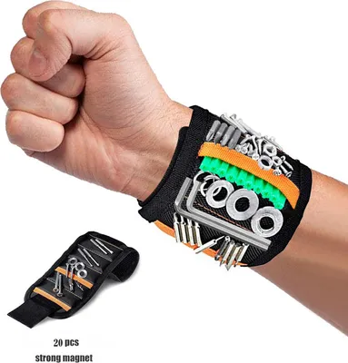 Image de Bracelet magnétique avec 10 aimants puissants pour tenir les vis clous perceuse - Meilleur cadeau pour les hommes bricolage père / père mari ami femmes