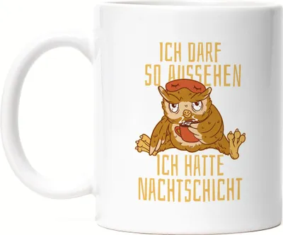 Produktbild von Ich darf so aussehen ich hatte Nachtschicht Tasse Weiß Nachtschicht Mediziner Krankenschwester