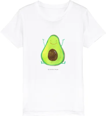 Produktbild von Mr. & Mrs. Panda Kleinkinder T-Shirt Avocado Glücklich 5-6 Jahre (110/116) - Weiß - Geschenk, Kinder Shirt, Öko, Chaos, Teenager, Frucht, Freude, Kindershirt