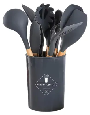 Immagine prodotto di Set di utensili da cucina in silicone - 12 pezzi - Grigio