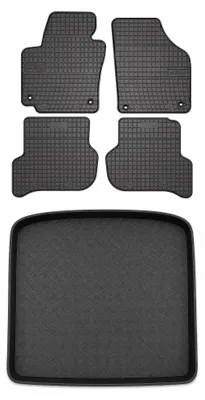 Productafbeelding van Rubberen automatten + kofferbakmat voor Seat Altea 2007-2008 – 5-delig, zwart, op maat – Wielganizator SolidPRO