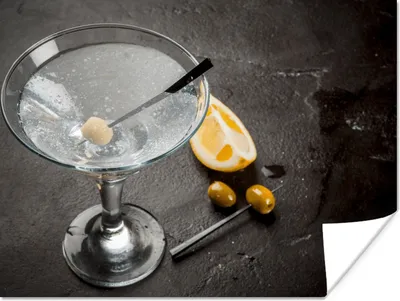 Produktbild von MuchoWow® Poster Alkohol - Martini - Früchte - Oliven 160x120 cm - Foto Plakat