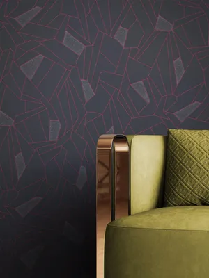 Newroom Vliestapete Nevada Muster Schwarz Leicht Glänzend, Wohnbeispiel