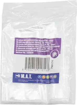 Immagine prodotto di Sacchetto LDPE 18x25cm TRA (25 pezzi)