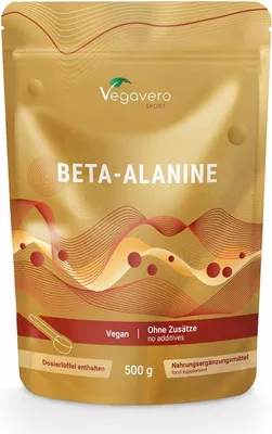 Produktbild von Vegavero Beta-Alanin | 500 g | reines Pulver | mit Messlöffel & wiederverschließbarem Beutel | frei von Zusätzen | vegan