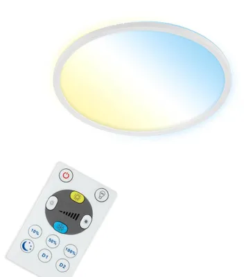 Zdjęcie produktu dla BRILONER SLIM S Panel LED, inteligentny, pilot, sterowanie głosowe, ściemnialny, biały, 42 x 2,5 cm