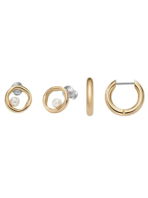 Produktbild von Skagen SKJB1009710 Damen Creolen Set Ohrschmuck AGNETHE Edelstahl Gold