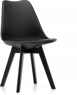 Produktbild von NEW HOME Stuhl DUBLIN Esszimmerstuhl im skandinavischen Stil - schwarz - moderner Küchenstuhl mit Sitzkissen schwarzen Beinen