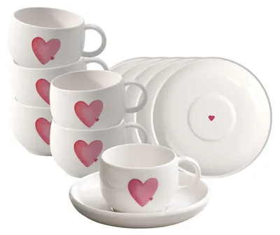 Produktbild von like. by Villeroy & Boch With Love Espressotasse mit Untertasse 60 ml 6er Set
