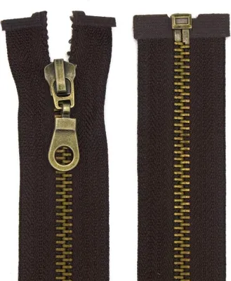 Produktbild von Reißverschluss Metall 5 mm teilbar 45 cm Braun