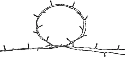 A string of LED lights forming a circle and extending outwards.