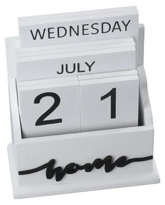 Holzblockkalender, ewiger Schreibtischkalender, Vintage, für Homeoffice