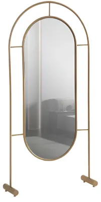 Image de Élégant miroir sur pied avec cadre métallique doré Meubles raffinés