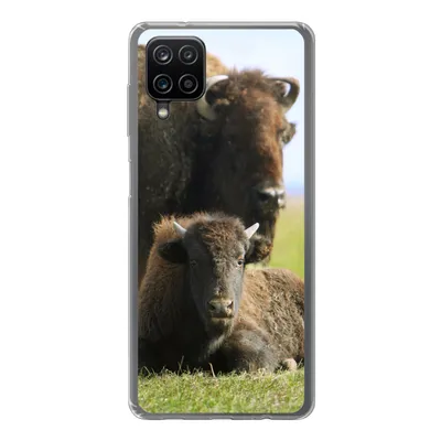 Produktbild von MuchoWow® Handyhülle Schutzhülle Hülle für Samsung Galaxy A12 Büffel - Gras - Kalb Silikon Softcase Handy Hülle - Bild