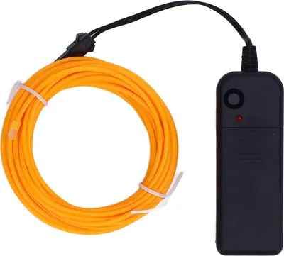Image de El Wire Orange 16,4 pieds 5 m flexible 4 modes 360 ° Cuttable -câble pour fête festival bar