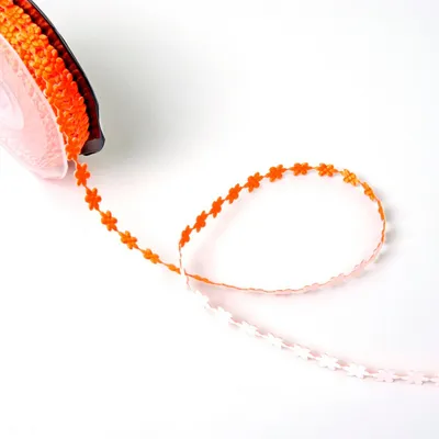 Produktbild von Mini-Blümchenbodüre - SekleBo® - orange - 10mm - 10yds - 94048-20