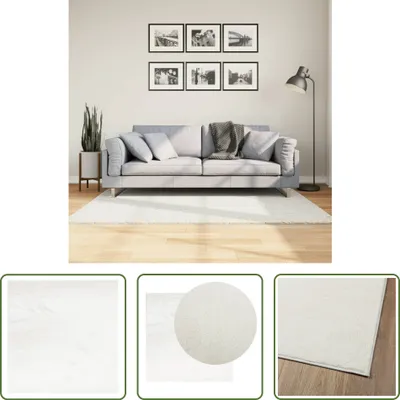 Imagen del producto de Alfombra "The Living Store" modelo OVIEDO, pelo corto, color crema, 120x120 cm