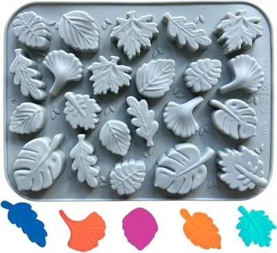 Immagine prodotto di Stampo in silicone per decorazioni di Halloween, foglie autunnali, Giorno del Ringraziamento, fai da te, vari colori