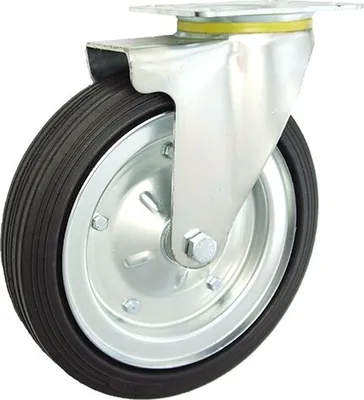 Immagine prodotto di Ruote in metallo-gomma Ruota di scorta in gomma 250 mm / 220 kg In alloggiamenti inclinabili Pneumatici in gomma piena Cerchi in acciaio Ruote per il trasporto (92)