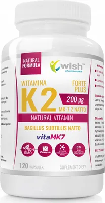 Immagine prodotto di WISH VITAMINA K2 FORTE PLUS 200 mcg 120 Capsule.