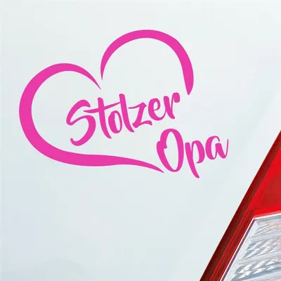 Produktbild von Auto Aufkleber Stolzer Opa Liebe Herz Großvater Enkel 12x10 cm Pink Sticker Heckscheibenaufkleber