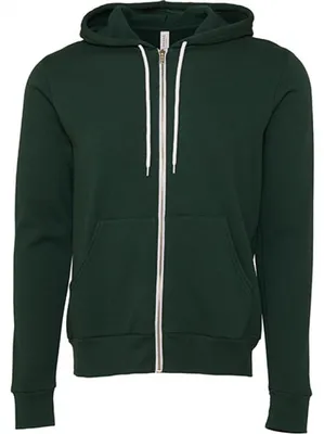 Produktbild von Canvas 3739 | Uni Zip-Up Poly-Baumwolle Fleece Hoodie - Farbe: Military Green - Größe: L