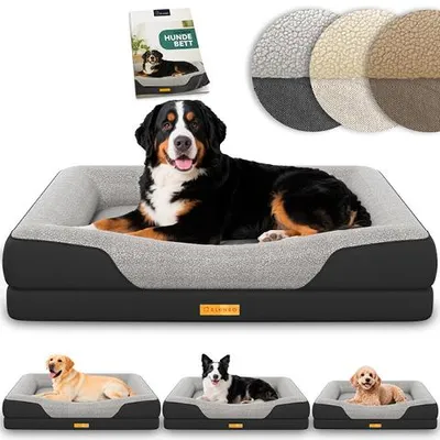 Image de Lit orthopédique pour chien ELONEO, taille XL - Noir