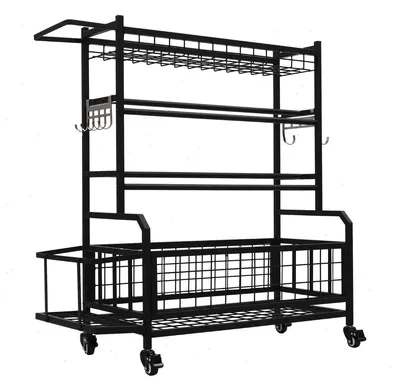 Immagine prodotto di Supporto per manubri - Porta manubri regolabile - 4 livelli - 4 ruote girevoli con freno - Capacità di carico fino a 136 kg - Acciaio, ideale per uso domestico e in palestra - Nero