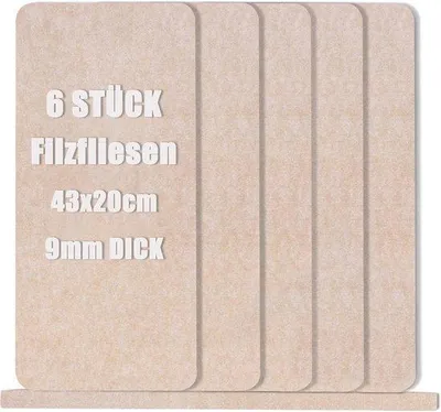 Produktbild von Famanu Filz-Pinnwand Set - 6 Teile - Dunkelcamel - 43 x 20 cm