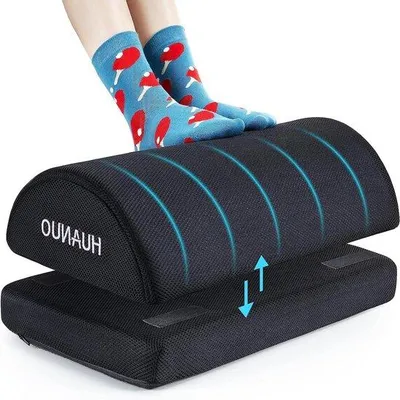 Produktbild von Ergonomischer Fußstütz mit 2 Überzügen, höhenverstellbar für Büro und Homeoffice