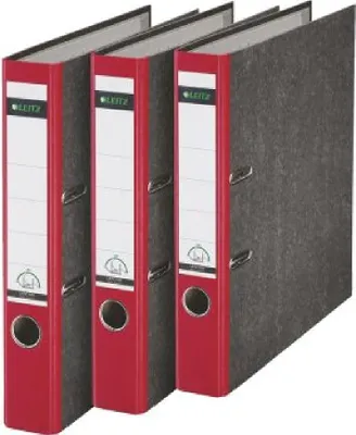 Produktbild von Leitz Qualitäts-Ordner im 3er-Pack mit Wolkenmarmor-Papier für A4-Dokumente