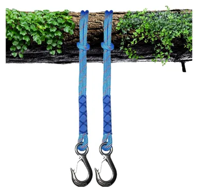 Produktbild von 2er Baumbefestigung Seil für Schaukel und Hängematte mit Haken (Hält 200kg), Seil für Innen- und Außenbereich, 10mm Durchmesser, 100cm