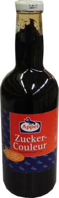 A bottle of Appel Zucker Couleur on a white background.