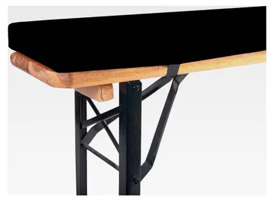 Produktbild von Bierbankauflage gepolstert 220x25x4cm für Bierzeltgarnitur waschbar mit Reißverschluss zum selber aufziehen (Schwarz)