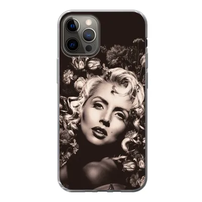 Produktbild von MuchoWow® Handyhülle Schutzhülle Hülle für iPhone 13 Pro Frau - Blumen - Schmetterling Silikon Softcase Handy Hülle - Handy-Tasche