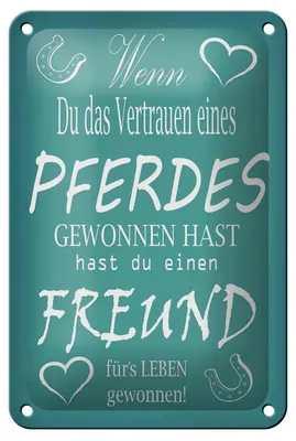 Produktbild von Blechschild Spruch 12x18cm Wenn du Vertrauen eines Pferd