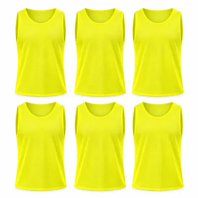 Produktbild von 6x Leibchen Training gelb – Trainingsleibchen für Fußballtraining & Teamsport – Fußballtrikot, Basketball & Handball (6x Gelb Erwachsene)