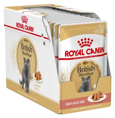 Zdjęcie produktu dla ROYAL CANIN British Shorthair 12x85g karma mokra w sosie dla kotów dorosłych rasy brytyjski krótkowłosy
