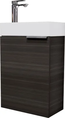 Produktbild von Planetmöbel Waschbeckenunterschrank inkl. Keramikwaschbecken 40cm Gäste WC Anthrazit