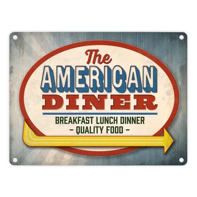 Produktbild von Metallschild mit Classic American Diner Motiv Blechschild Schild Dekoration