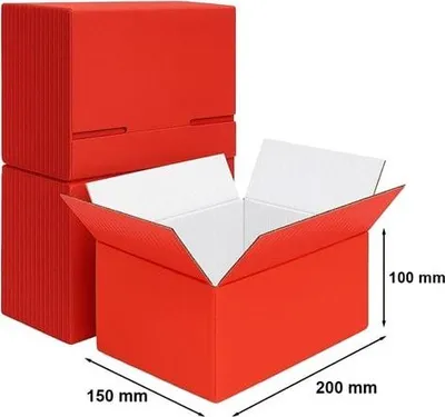 Zdjęcie produktu dla Karton Klapowy Pudełko Kartonowe Czerwony 200x150x100mm 50 szt - Pudełko Kartonowe wysyłkowe