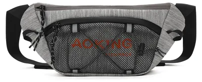 Image de Sac de sport unie Aoking, noir, avec bandoulière réglable et poches zippées