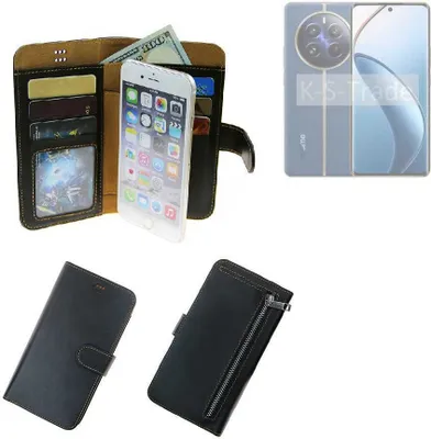 Produktbild von K-S-Trade Schutz Hülle kompatibel mit Realme 12 Pro 5G Klapphülle Case Phone cover Slim Handytasche Handy Hülle schwarz aus Kunstleder (1 Stk)
