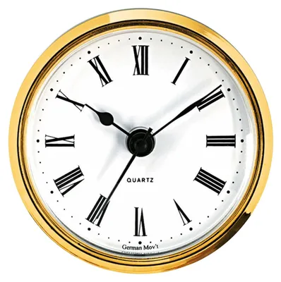 Produktbild von UTS Einsteckwerk, Trommel 57 mm, Lünette 86 mm, Gold, weiß-antik Zifferblatt