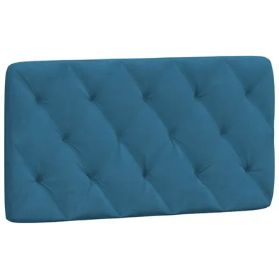Image de Coussin de tête de lit bleu 100 cm velours