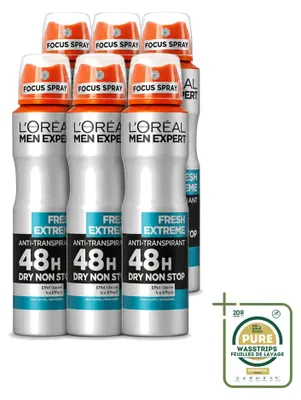Obrázok produktu pre 6 kusov deodorantu vo spreji L'Oréal Paris Men Expert Fresh Extreme, objem 150 ml – balenie